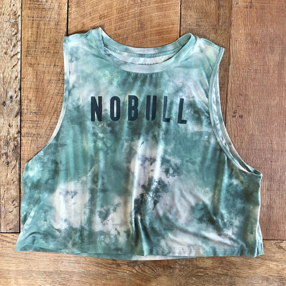 Women’s Nobull green cropped tie dye tank XXL